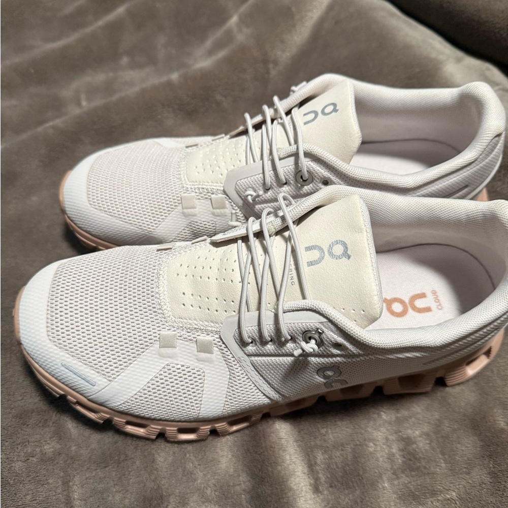 On Cloud Women's Athletic Sneakers in Cream/Blush